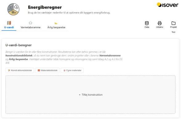 Brug Isover Energiberegner til dine udregninger